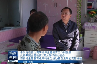 鸡西市委副书记,市长于洪涛在密山调研指导主题教育工作