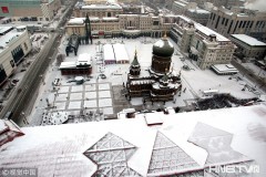 哈尔滨迎降雪天气 整座城市银装素裹（组图）