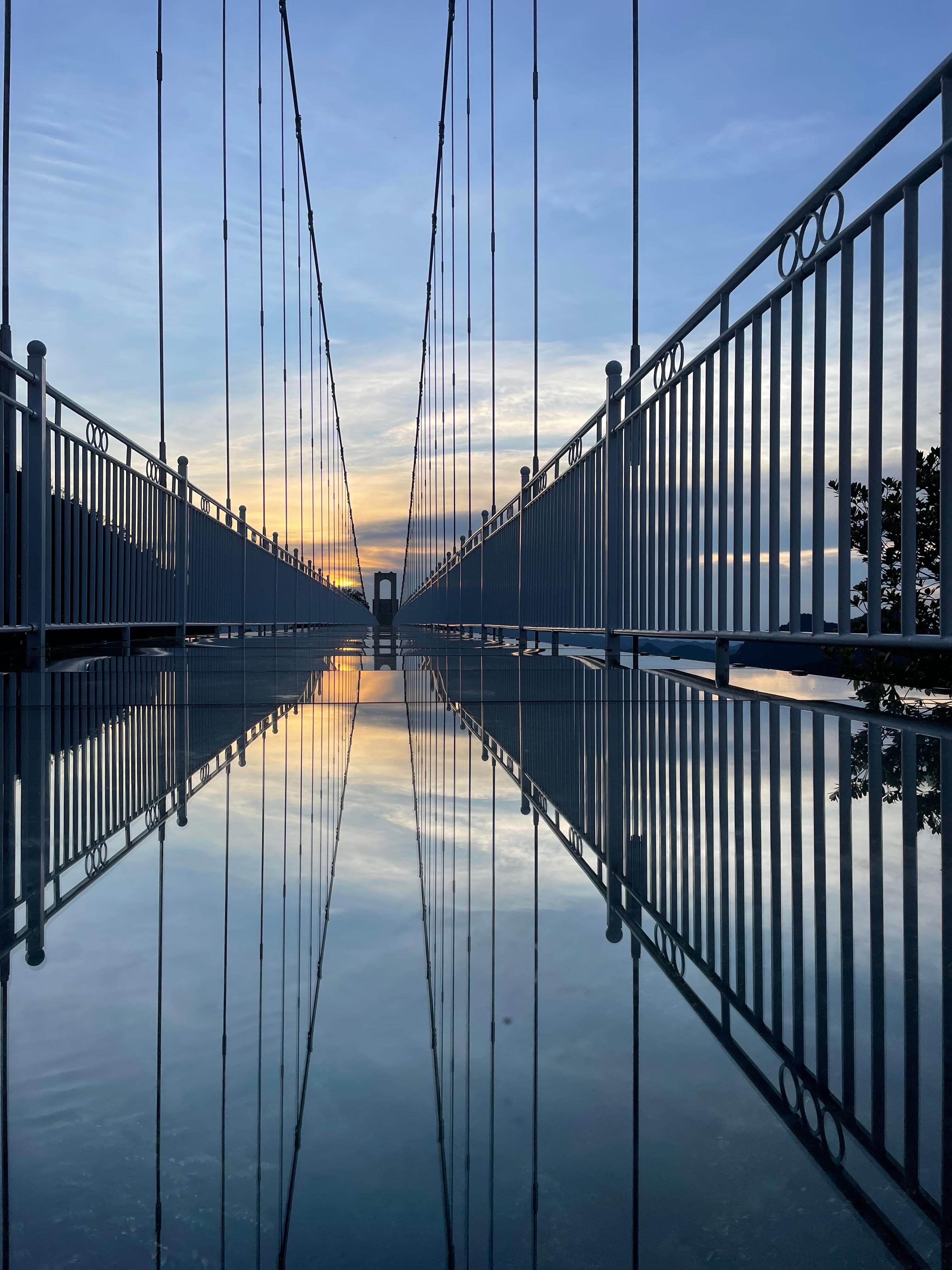 三百山玻璃天桥，全长330米，宽2.5米，高差198米，是目前江西最长的玻璃索桥。燕燕飞 摄